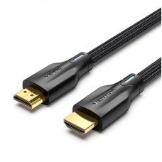Кабель мультимедийный HDMI M to HDMI M 2.0m 8K cotton braided black Vention (AAUBH)