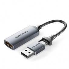 Перехідник USB-C + USB-A to HDMI M 0.1m video capture gray Vention (ACWHA)