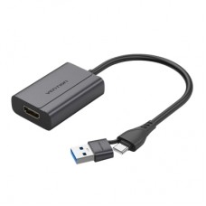 Перехідник USB-C + USB-A to HDMI M 0.15m gray Vention (ACYHB)