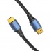 Кабель мультимедийный HDMI M to HDMI M 2.0m 8K cotton braided blue Vention (ALGLH)