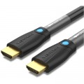 Кабель мультимедийный HDMI M to HDMI M 1.0m 4K cotton braided black zinc alloy Vention (ALMBF)