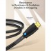 Кабель мультимедийный HDMI M to HDMI M 1.0m 4K cotton braided black zinc alloy Vention (ALMBF)