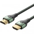Кабель мультимедийный HDMI M to HDMI M 2.0m 8K ultra thin cotton braided green Vention (ALOGH)