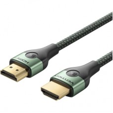 Кабель мультимедийный HDMI M to HDMI M 2.0m 8K ultra thin cotton braided green Vention (ALOGH)