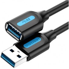 Дата кабель USB 3.0 AM/AF 0.5m black Vention (CBHBD)