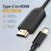 Кабель мультимедийный USB-C to HDMI M 1.5m black Vention (CGUBG)