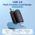 Считыватель флеш-карт Vention USB 3.0 to SD+TF Black Dual Drive Letter (CLGB0)