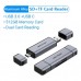 Считыватель флеш-карт Vention USB 3.0 AM/USB-C to SD+TF Gray Dual Drive Letter Aluminum Alloy (CLLH0)