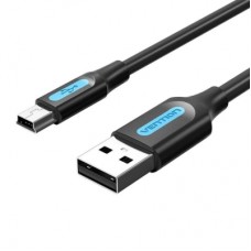 Дата кабель USB 2.0 AM to Mini 5P 0.5m black Vention (COMBD)
