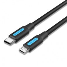 Дата кабель USB-C to Micro 5P 1.5m 2A black Vention (COVBG)