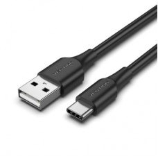 Дата кабель USB 2.0 AM to USB-C 2.0m 3A black Vention (CTHBH)