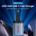 Зарядний пристрій Vention 2xUSB-C PD45W GaN transparent gray (FCFH0-EU)