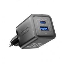 Зарядное устройство Vention 1xUSB-C PD30W + 1xUSB QC3.0 30W GaN black (FEQB0-EU)