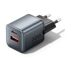 Зарядний пристрій Vention 1xUSB-C PD30W + 1xUSB QC3.0 18W GaN gray (FEWH0-EU)