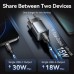 Зарядний пристрій Vention 1xUSB-C PD30W + 1xUSB QC3.0 18W GaN gray (FEWH0-EU)