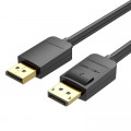 Кабель мультимедийный DisplayPort M to DisplayPort M 1.5m black Vention (HACBG)