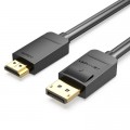 Кабель мультимедийный DisplayPort M to HDMI M 1.5m black Vention (HADBG)