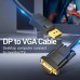 Кабель мультимедійний DisplayPort M to VGA M 1.5m 1080p60Hz black Vention (HBLBG)