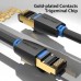 Патч-корд 0.5m S/FTP cat 8 RJ-45 black Vention (IKABD)