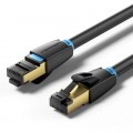 Патч-корд 8m S/FTP cat 8 RJ-45 black Vention (IKABK)