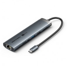Концентратор Vention USB-C 7-in-1 USB-C PD + USB 3.2 + USB 3.0 + USB 2.0 + RJ45 + SD/TF + HDMI 0.15m (TGUHB)
