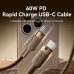 Дата кабель USB-C to USB-C 1.0m 3A aluminum gold Vention (TRDJF)