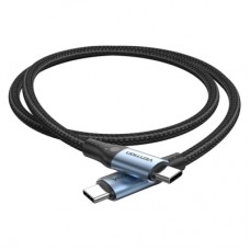 Дата кабель USB-C to USB-C 1.5m 240W aluminum black Vention (TREBG)