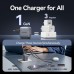 Зарядний пристрій Vention 2xUSB-C PD70W + 1xUSB QC3.0 22.5W GaN + cable USB-C to USB-C 1.0m black gray (TZ-FEXH0-EU)