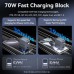 Зарядний пристрій Vention 2xUSB-C PD70W + 1xUSB QC3.0 22.5W GaN + cable USB-C to USB-C 1.0m black gray (TZ-FEXH0-EU)