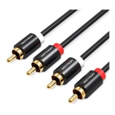 Кабель мультимедійний 2xRCA M to 2xRCA M 1.0m black Vention (VAB-R06-B100)
