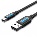 Дата кабель USB 2.0 AM to Mini 5P 1.0m black Vention (COMBF)