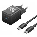 Зарядний пристрій Vention USB-C PD20W GaN black (FEPB0-EU)