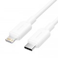 Дата кабель USB-C to Lightning 1.0m 3A white Vention (LAKWF)