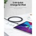 Дата кабель USB 2.0 AM to Lightning 1.0m 2.4A US199 black Ugreen (60156)