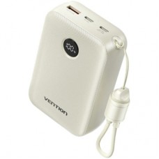 Батарея універсальна VENTION 20000mAh 22,5W Fast Charging, with built-in USB-C cable, Beige (FKBN0-C)
