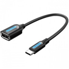 Перехідник OTG USB 2.0 AF to USB-C 0.15m black VENTION (CCSBB)