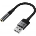Переходник USB AM to 3.5mm F 0.15m black Acefast (6974316285298)