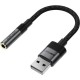 Перехідник USB AM to 3.5mm F 0.15m black Acefast (6974316285298)
