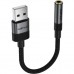 Перехідник USB AM to 3.5mm F 0.15m black Acefast (6974316285298)