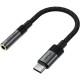 Перехідник USB-C to 3.5mm F 0.15m DAC audio black Acefast (6974316285281)
