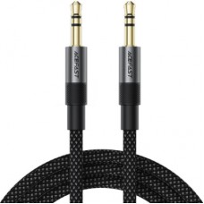 Кабель мультимедийный 3.5mm M to 3.5mm M 1.0m black Acefast (6974316285267)