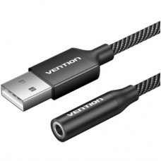 Звуковая плата VENTION USB AM to 3.5mm F 0.25m (4pin) 96kHz/24bit DSP noise reduction (CVEBC)