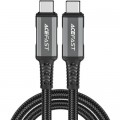 Дата кабель USB-C to USB-C 1.0m USB 4.0 240W audio/video black-grey Acefast (6974316282631)