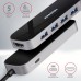 Концентратор AXAGON USB-C 6-in-1 to 4xUSB-A 5Gbps + 1xUSB-C PD100W + HDMI 4K30Hz 0.2m aluminum (HMC-6H4A)