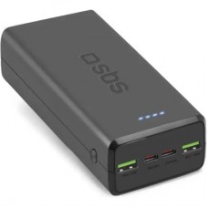 Батарея универсальная SBS 30000mAh 20W PD,QC, 2xUSB-A, 2xUSB-C Black (TTBB30000PD20K)