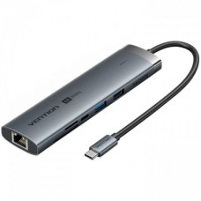 Концентратор VENTION USB-C 9-in-1 HDMI 60Hz + 2xUSB 3.0 + RJ45 + SD/TF + 3.5mm + PD 100W (TGVHB)