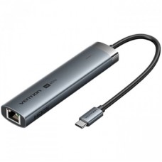Концентратор VENTION USB-C 6-in-1 HDMI + 2xUSB 3.0 + RJ45 + PD 100W (TGNHB)