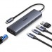 Концентратор Ugreen USB-C to 1xUSB-A 3.2 + 1xUSB-A 2.0 + 2xUSB-C 3.2 + RJ45 + PD CM512 gray (45320)