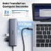 Концентратор Ugreen USB-C to 1xUSB-A 3.2 + 1xUSB-A 2.0 + 2xUSB-C 3.2 + RJ45 + PD CM512 gray (45320)