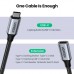 Дата кабель Ugreen USB-C M/F 1.0m 5A 10Gbps USB 3.1 black (30205)
